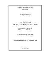 Tội khủng bố trong luật hình sự Việt Nam