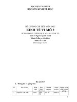 Đề cương chi tiết học phần Kinh tế vi mô 2 (Học viện tài chính)