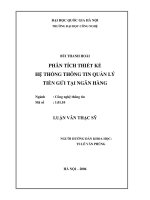 Phân tích thiết kế hệ thống thông tin quản lý tiền gửi tại ngân hàng