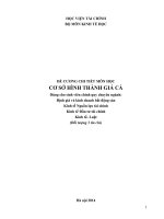 Đề cương chi tiết học phần Cơ sở hình thành giá cả (Học viện tài chính)