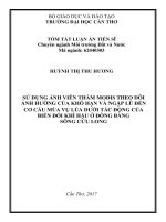 SỬ DỤNG ẢNH VIỄN THÁM MODIS THEO DÕI ẢNH HƯỞNG CỦA KHÔ HẠN VÀ NGẬP LŨ ĐẾN CƠ CẤU MÙA VỤ LÚA DƯỚI TÁC ĐỘNG CỦA BIẾN ĐỔI KHÍ HẬU Ở ĐỒNG BẰNG SÔNG CỬU LONG