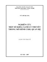 Nghiên cứu một số khía cạnh lý thuyết trong mô hình CSDL quan hệ