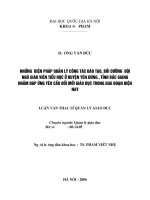 Những biện pháp quản lý công tác đào tạo, bồi dưỡng đội ngũ giáo viên tiểu học ở huyện Yên Dũng, tỉnh Bắc Giang nhằm đáp ứng yêu cầu đổi mới giáo dục trong giai đoạn hiện nay