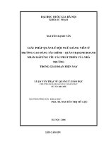 Giải pháp quản lý đội ngũ giảng viên ở trường Cao đẳng Tài chính - Quản trị kinh doanh nhằm đáp ứng yêu cầu phát triển của nhà trường trong giai đoạn hiện nay