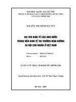 Vai trò kinh tế của nhà nước trong nền kinh tế thị trường định hướng xã hội chủ nghĩa ở Việt Nam