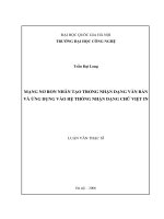 Mạng Nơ Ron nhân tạo trong nhận dạng văn bản và ứng dụng vào hệ thống nhận dạng chữ Việt in