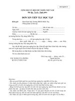 Đơn xin tiếp tục học tập (Đại học xây dựng miền tây)