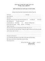 Đơn xin bảo lưu kết quả tuyển sinh (Đại học Bà Rịa Vũng Tàu)