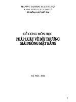 Đề Cương Môn Học Pháp Luật Về Bồi Thường Và Giải Phóng Mặt Bằng