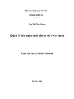 Quản lý thu ngân sách nhà nước ở Việt Nam