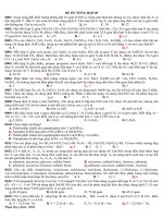 ĐỀ TRẮC NGHIỆM HÓA HỌC ÔN TỔNG HỢP VÀ ĐÁP ÁN 9