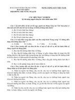 Câu Hỏi Trắc Nghiệm Kỳ Thi Nâng Ngạch Chuyên Viên Chính Năm 2014