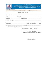 Giấy xác nhận sinh viên (Đại học xây dựng miền tây)