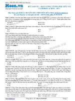 Đại cương hóa hữu cơ và hidrocacbon đề 1 moon.vn