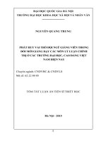 Phát Huy Vai Trò Đội Ngũ Giảng Viên Trong Đổi Mới Giảng Dạy Các Môn Lý Luận Chính Trị Ở Các Trường Đại Học, Cao Đẳng Việt Nam Hiện Nay