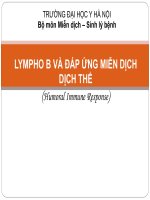 Bài 06 Tế bào lympho B và miễn dịch dịch thể