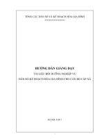 Tài Liệu Bồi Dưỡng Nghiệp Vụ Dân Số-Kế Hoạch Hóa Gia Đình Cho Cán Bộ Cấp Xã