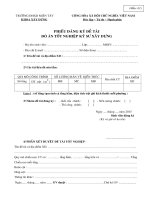 Các biểu mẫu thực hiện đồ án tốt nghiệp (Đại học xây dựng miền tây)