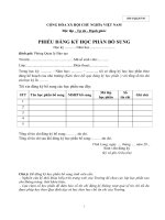 Đơn đăng kí bổ sung học phần (Đại học xây dựng miền tây)