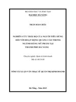 Nghiên cứu thái độ của người tiêu dùng đối với hoạt động quảng cáo trong ngành hàng mỹ phẩm tại thành phố đà nẵng