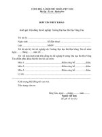 Đơn xin phúc khảo tốt nghiệp (Đại học Bà Rịa Vũng Tàu)