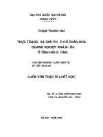 Thực trạng và giải pháp cổ phần hoá doanh nghiệp nhà nước tỉnh Hải Dương