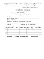 Đơn đề nghị sửa điểm (Đại học xây dựng miền tây)