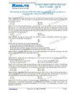Tuyển chọn những bài tập hay và khó Hóa học đề 24 moon.vn