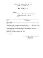 Đơn xin học lại (Đại học Bà Rịa Vũng Tàu)