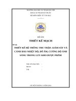 ĐỒ ÁN VỀ HỆ THỐNG THU THẬP, GIÁM SÁT, CẢNH BÁO NHIỆT ĐỘ, ĐỘ ẨM, CƯỜNG ĐỘ ÁNH SÁNG TRONG LƯU KHO DƯỢC PHẨM.