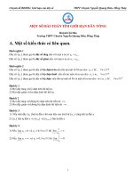 Một số bài toán tìm Giới Hạn Dãy Tổng