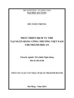 Phát triển dịch vụ thẻ tại ngân hàng công thương, chi nhánh hội an