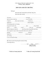 Đơn xin chuyển trường (Đại học Bà Rịa Vũng Tàu)