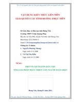 Kiến Thức Liên Môn: Trở Về Cội Nguồn Dân TộcTìm Giải Pháp Phát Triển Con Người Toàn Diện