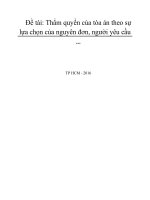Thẩm quyền của tòa án theo yêu cầu của nguyên đơn, người yêu cầu theo Bộ luật Tố tụng Dân sự 2015