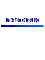 Tiền xử lý Khai thác dữ liệu data mining