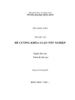 Mẫu đề cương khoá luận tốt nghiệp (Đại học Đồng Tháp)