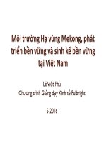 Môi Trường Hạ Vùng Mekong, Phát Triển Bền Vững Và Sinh Kế Bền Vững Tại Việt Nam