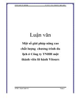 Một số giải pháp nâng cao chất lượng chương trình du lịch ở công ty trách nhiệm hứu hạn một thành viên lữ hành vitours