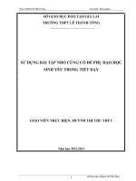 Skkn sử dụng bài tập nhỏ củng cố để phụ đạo học sinh yếu trong tiết dạy 