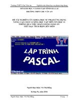 Skkn nâng cao chất lượng học tập môn tin học 11 thông qua việc soạn giảng giáo án tiết dạy tích hợp liên môn 