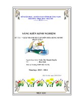 Sáng Kiến Kinh Nghiệm Giải Nhanh Bài Tập Môn Hóa Bằng Sơ Đồ Phản Ứng