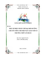 Skkn một số biện pháp chỉ đạo bồi dưỡng chuyên môn cho đội ngũ giáo viên ở trường THPT lê hoàn 