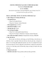 CHƯƠNG TRÌNH ĐÀO TẠO CHUẨN TRÌNH ĐỘ ĐẠI HỌC NGÀNH: SƯ PHẠM HÓA HỌC