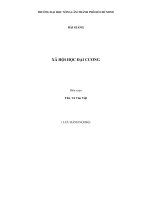 Bài Giảng Xã Hội Học Đại Cương