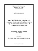 Hoàn thiện công tác bảo đảm tiền vay bằng tài sản tại ngân hàng thương mại cổ phần công thương việt nam   chi nhánh ngũ hành sơn
