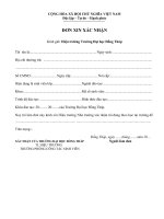 Mẫu đơn xin xác nhận (Đại học Đồng Tháp)