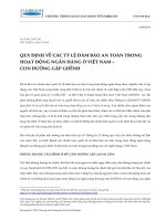 Quy Định Về Các Tỷ Lệ Đảm Bảo An Toàn Trong Hoạtđộng Ngân Hàng Ở Việt Nam