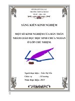 Skkn một số kinh nghiệm của bản thân nhằm giáo dục học sinh chưa ngoan ở lớp chủ nhiệm 