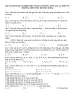 100 câu hỏi TRẮC NGHIỆM môn TOÁN 12 TRƯỜNG THPT AN lạc THÔN và TRƯỜNG THPT DTNT HUỲNH CƯƠNG 